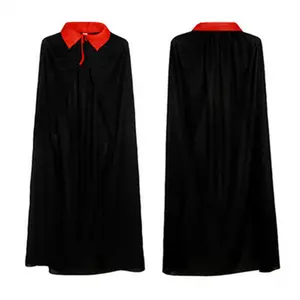 Robe Double face à capuche pour enfants et adultes, Costume Cosplay, magicien, Cape noire d'halloween, pas cher, HZO-22038