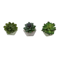 Plantes succulentes artificielles en plastique vertes de 3-4 pouces, décoration de plantes en pot pour la maison et le bureau