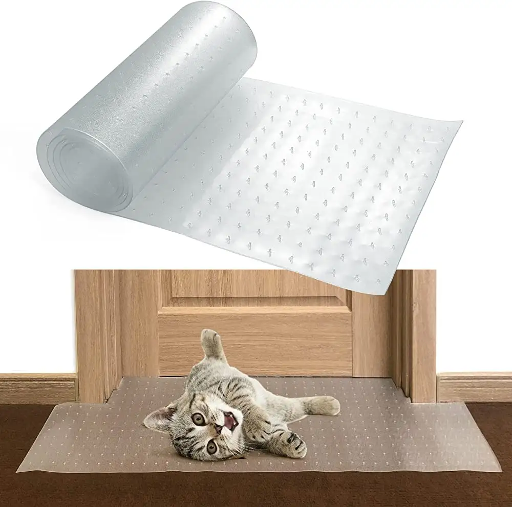Anti-Slip Cat Scratching pvc plastic carpet floor protection mat anti fatigue Mat Carpet Protector for cats