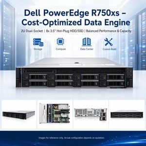 เซิร์ฟเวอร์เครือข่าย Dell PowerEdge R750XS สำหรับ DeepSeek, Deep Learning, ฐานข้อมูลเสมือน, AI, เซิร์ฟเวอร์แบบแร็ค 2U, สถาปัตยกรรมแบบ Dual-Socket - Product Image 1