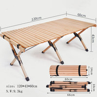 Zhongmao glamping table de pique-nique en bois extérieure pliable table de rouleau d'oeufs de camping Portable