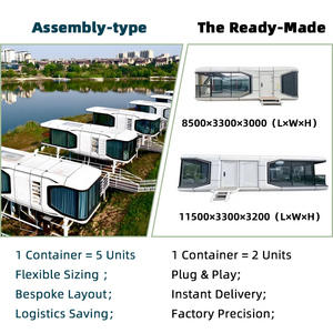 Maison capsule panoramique à 2 chambres, maison préfabriquée modulaire moderne pour complexe balnéaire - Product Image 6