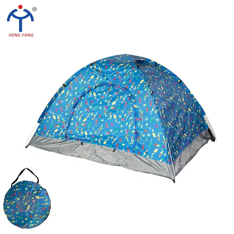 Usine faite sur commande D'ODM D'OEM 1-3 personne 3-4 personnes en plein air voyage plage tente de camping avec revêtement argenté et crochet