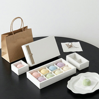 Caja Transparente Mate para Pastelitos de Luna, Estuche de Embalaje para Repostería de Yema de Huevo, Cartón Blanco, Logotipo Personalizado, Fabricante Mayorista