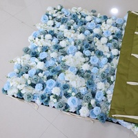 Großes Rosen-Blumenwandpaneel, Anpassbar, Einfache Montage, 5D-Seide für Hochzeitszeremonie-Hintergrund, Geburtstags-Event-Wanddekoration