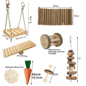Juguete para Hámster de Madera para Masticar y Roer, Juguete Amigable con los Dientes, Kit Combinado de Puente Arqueado y Columpio para Hábitat de Hámster - Product Image 4