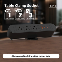 US Custom 67 W Power Pup-up Socket avec USB et TYPE-C coque en aluminium PC Desk Clamping Fiches et prises personnalisées