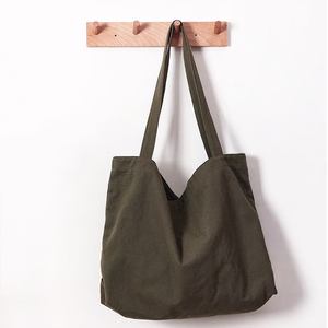 กระเป๋าผ้าแคนวาสพิมพ์โลโก้ตามสั่ง ขนาดกลาง ใช้ซ้ำได้ เหมาะสำหรับใส่ของช้อปปิ้ง มีช่องด้านใน สำหรับโฆษณา - Product Image 1