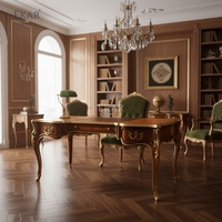 Bureau de direction de luxe EKAR Marquis |   Table d'écriture de style anglais sculptée à la main |   Mobilier de bureau haut de gamme