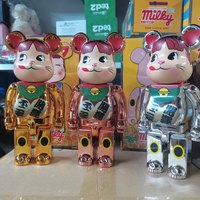 Prêt à expédier – Figurine d'action Bearbrick 400 de 28 cm, noire et or, motif Ours Violent, décorative pour Bearbrick, en ABS durable