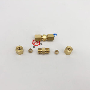 Brass Brake Pipe Repair Connector 3 16 Double-Ended Ferrule Auto Connectors - Product Image 4