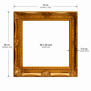 Cornice in Legno Massello 20x24 Pollici 11,5cm Oro Argento Stile <span class=keywords><strong>Barocco</strong></span> Intagliata e Decorata per <span class=keywords><strong>Arredamento</strong></span> di Hotel di Lusso - Product Image 2
