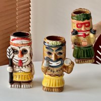Mug Tiki Tropical Créatif en Céramique Hawaïenne pour Cocktails Zombie – Idéal pour Bars, Fêtes, Restaurants, Hôtels – Vente en Gros, Logo Personnalisé, Cadeau