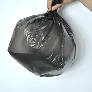 Bolsas de basura biodegradables impresas con logotipo personalizado bolsa de basura doméstica negra con sellado térmico con calidad confiable