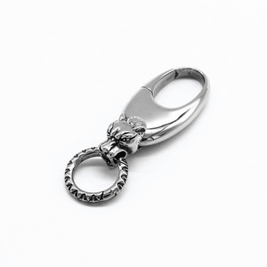 Yunnique – porte-clés tête de loup en acier inoxydable, breloques en forme d'animal, accessoire cadeau unisexe - Product Image 1