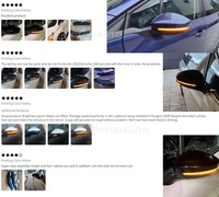 2 Luces LED Dinámicas de Señal de Giro para Espejo Retrovisor, para Peugeot 208 2008-2020 y Citroën C3 2016-2021