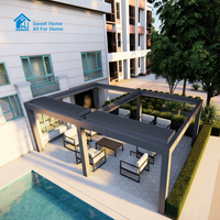 Pergola rétractable en aluminium de haute qualité pour l'extérieur, marque Sweet Home, avec structure thermolaquée de bonne qualité, installation facile pour la cour