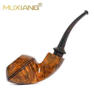 Handmade Tobacco Pipes Bent Type Briar Wood Vulcanized Rubber Mouthpiece 3mm Smoke Channel Wholesale Personal Gift - Product Image 2