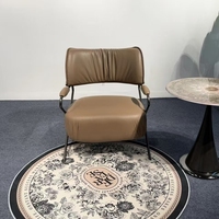 Fauteuil d'appoint moderne 8129 rembourré, structure métallique, en cuir PU, fauteuil simple pour salon ou salle de séjour