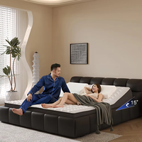 Lit en cuir bouffant chambre à coucher principale lit de mariage Double King Size 2 M lit en cuir minimaliste italien intelligent électrique double