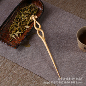 Cuchara de té de bambú tallada en madera clásica, accesorio para el juego de té Kung Fu de los Seis Caballeros, horquilla - Product Image 3