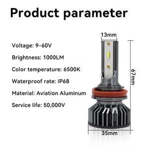 QIDEWIN LED Car Headlights H1 H7 H11 9006 Ultra Bright Retrofit Bulbs - Product Image 2
