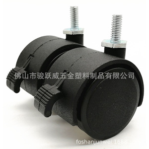 Nylon Caster 40mm Rigid With Brake Black Plastic Furniture Caster For Office Rolling Wardrobe - Product Image 5