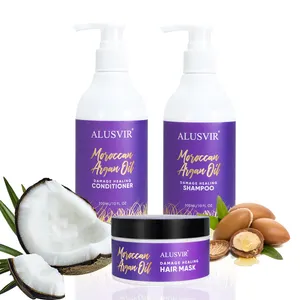 Organic Hair Care Products Coconut Oil Argan Oil Repairing Hair Shampoo And Conditioner Mask Set Private Label For Thinning Hair