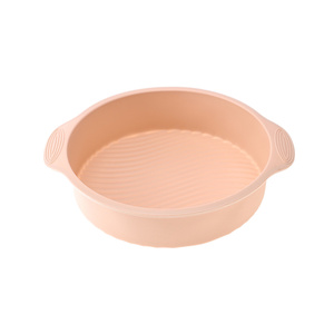 Moule à gâteau rond en silicone avec poignée, 28 cm, réutilisable, antiadhésif, résistant à la chaleur, pour pain, gâteaux et four domestique - Product Image 1