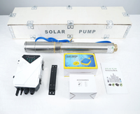 Système de pompe à eau solaire à haut débit de 2 pouces Tête de 80m Submersible 2HP AC DC Difful Forage pour l'agriculture
