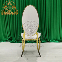 Chaises de banquet d'hôtel en gros, chaises de salle à manger d'extérieur en acier inoxydable blanc et or pour événements de mariage