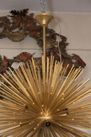 Plafonnier Sputnik italien fin du 20e génération, lustre en laiton massif, petit mais délicat pour maison
