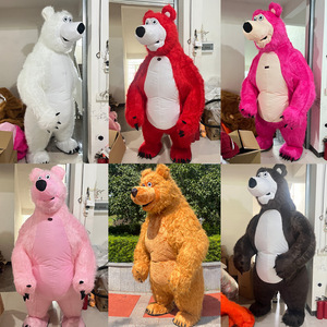 Costume da <span class=keywords><strong>Orso</strong></span> con Peli Lunghi per Adulti, Vestito da Passeggio, Costume da Cartone Animato - Product Image 1