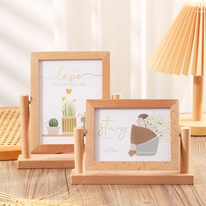 <span class=keywords><strong>Cadre</strong></span> <span class=keywords><strong>photo</strong></span> en bois minimaliste rotatif double face creux pour la Saint-Valentin, la fête des mères, un cadeau d'anniversaire ou une décoration - Product Image 1