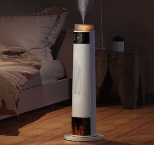 Ventilateur électrique portable 2000W avec affichage LED, humidification, vent naturel, télécommande, effet de feu, chauffage céramique PTC, norme européenne pour usage domestique - Product Image 1