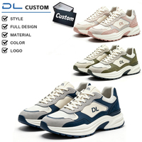 Chaussures de marche unisexes multicouches à blocs de couleur, avec empiècements en maille respirante, semelle plateforme ondulée, semelle intermédiaire en EVA et semelle extérieure en caoutchouc
