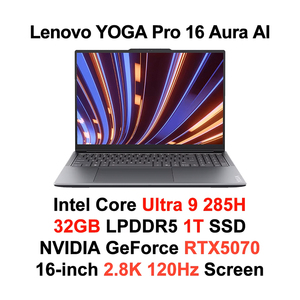 โน้ตบุ๊คธุรกิจ YOGA Pro 16 Ultra9-285H หน้าจอ OLED ขนาด 16 นิ้ว พร้อมตัวเลือกการ์ดจอ RTX5060/RTX5070 ความละเอียด 2.8K แบบไม่มีหน้าจอสัมผัส หรือ 3.2K แบบหน้าจอสัมผัส - Product Image 3