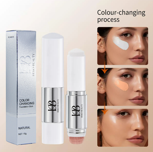 Base de Maquillaje Coreana OEM que Cambia de Color, Larga Duración, Doble Punta, Crema Ligera <span class=keywords><strong>con</strong></span> <span class=keywords><strong>Brocha</strong></span> - Product Image 1