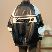 Blouson de moto homme 2026 style hip-hop coupe ample brodé coupe-vent col montant pour l'hiver, idéal pour le cyclisme, service OEM