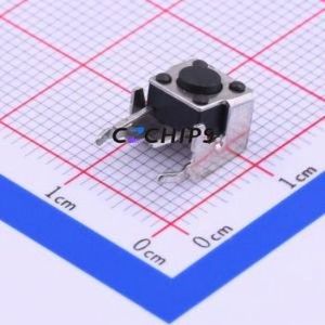 TSA067G43-250 Tactile Switch Bent Lead Through Hole-4P,6x6mm Switch Single Pole Single Throw Round Button 2.5N Right Angle - Product Image 1