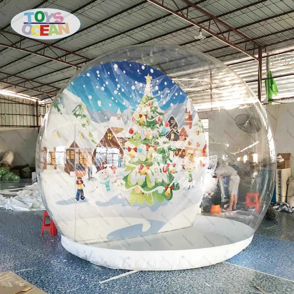 Gratis Verzending Outdoor Opblaasbare Kerst Foto Sneeuw Globes Voor Reclame Display