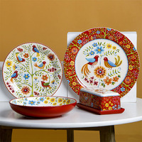 Assiette à dîner occidentale en céramique avec motif de chat pour restaurant, assiettes à dîner personnalisées imprimées en céramique