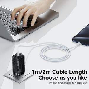 Toocki 1 M Blanco Original <span class=keywords><strong>USB</strong></span> C a <span class=keywords><strong>USB</strong></span> C Cable Cargador para 60W para iPhone 15 Cable trenzado1 Medidor de datos - Product Image 5
