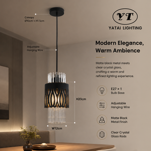 Modern Iron Chandelier With Clear Glass Rods And Adjustable Height For Indoor Dining <b>Room</b> Restaurant Bar Hotel - Product Image 4