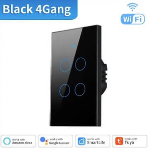 Interruptor de Pared Táctil Wi-Fi Inteligente de 2 Canales y 2 Vías, Material de PC, Diseño Moderno, IP30, 10A, 230V, Resistente al Agua, Duradero, con Control por Aplicación - Product Image 4