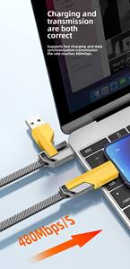 Cable de Carga Súper Rápida Pd Cuatro en Uno de Aleación de Zinc para Huawei, Cable de Datos Multifunción para Teléfono Móvil con Trenzado de Nailon Tipo C - Product Image 4