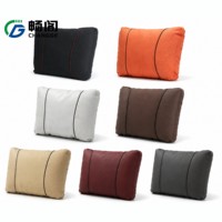 Coussin de soutien ergonomique pour le cou et la colonne vertébrale en cuir microfibre lisse pour voiture, idéal pour les longues distances de conduite