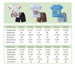 Vêtements pour garçons, tenues d'été pour petits garçons, vêtements à manches courtes, ensembles de survêtements dinosaures, t-shirt et short, 2-7 ans - Product Image 5