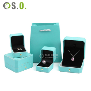 Estuche de Joyería de Piel Sintética de Lujo con Forro de Terciopelo para Anillo de Boda, Colgante, Collar, Logotipo Personalizable - Product Image 5