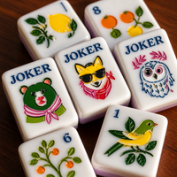 Tuiles de Mahjong Personnalisées de Luxe en Mélamine et Acrylique - Jeu de Société Durable et Écologique, Coffret Cadeau pour Détaillants et Clubs